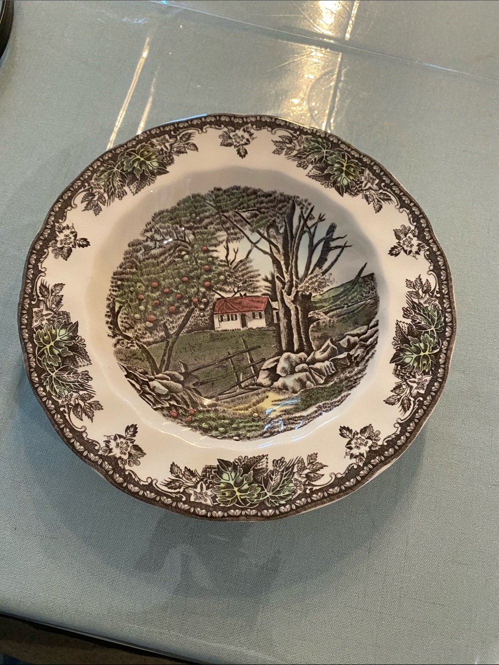 Johnson Bros The Friendly Village replacement rimmed soup bowl